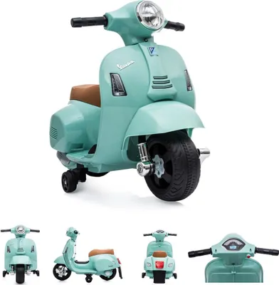 Produktbild von Moni Kinder Elektromotorrad Vespa GTS Super Sport, Roller, Frontleuchten, Hupe grün