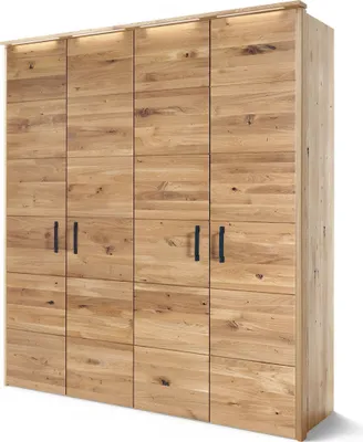Produktbild von MASSIVMOEBEL24 Kleiderschrank 4-türig Wildeiche 195x60x219 natur geölt HALMSTAD #101