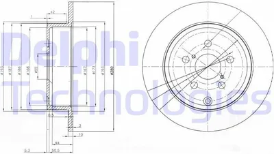 Produktbild von 2x DELPHI Bremsscheibe BG3912 für TOYOTA AVENSIS Kombi (T25) AVENSIS (T25_)