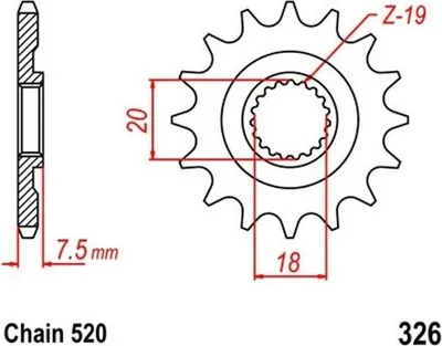 Produktbild von Ritzel 13Z Teilung 520 für HONDA CR 125 R 87-03 front sprocket