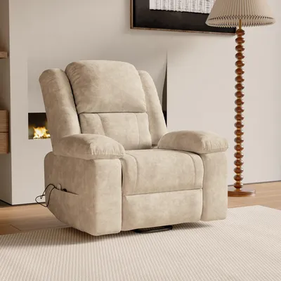 Image de Fauteuil De Massage Électrique Avec Fonction D'inclinaison Et Chauffage Par Vibration,beige
