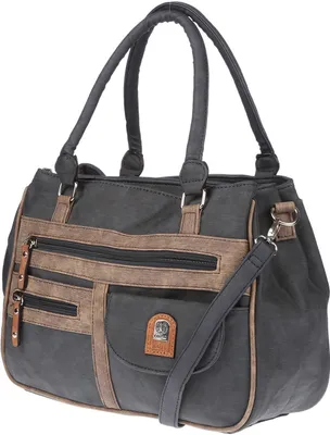 Produktbild von Große Damen Tasche Schultertasche Umhängetasche Henkeltasche Leder Optik Bag Blau