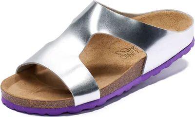 Produktbild von Clinic Dress Bio Damen Clogs Pantolette Sandalen Slipper Komfort Schuhe silber, Schuhgröße:EUR 36