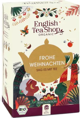Produktbild von ETS - Teegeschenk "Frohe Weihnachten", personalisierbar, BIO, 20 Teebeutel, 5 Sorten