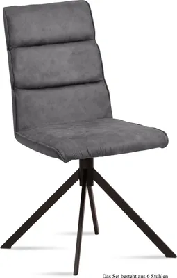 Produktbild von Esszimmerstuhl (6er-Set) Drusy 47x92x60 Schwarz/Grau