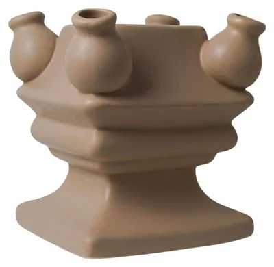 Image de Heinen Delfts Blauw – Vase à tulipes, collection "Stapelgekte" – Beige – Base – 17 cm