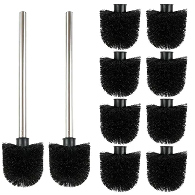 Image de Têtes de remplacement pour brosses de toilette - 10 pièces, comprenant les manches