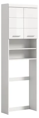 Produktbild von Waschmaschinenumbauschrank >Scout< in Weiß/Weiß hochglanz - 63x191x24cm (BxHxT)