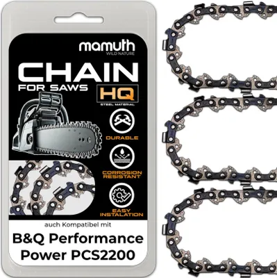Zdjęcie produktu dla 3x Łańcuch 45cm 1,3mm 3/8" 62TG do B&Q Performance Power PCS2200