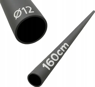 Obrázek produktu pro Trubka - Ocelová trubka - 160 cm - ⌀ 12 mm - Černá - Práškově lakovaná - Schodišťové zábradlí - Výplň zábradlí