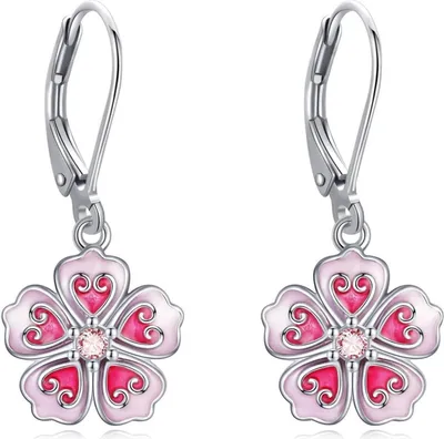 Produktbild von Rosa Kirschblüten Ohrringe 925 Sterling Silber Schmuck