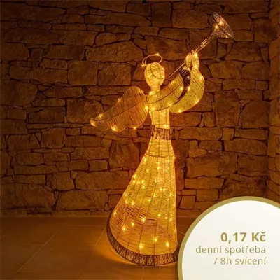 Obrázek produktu pro Světelný anděl 122cm, teple bílá