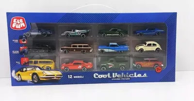 Produktbild von Elefun Vintage Spielzeugauto-Set 12 Modelle Metall
