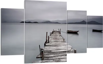 Produktbild von Bild auf Leinwand - Leinwandbild - Brücke See - 160x90cm - Wand Bild - Wanddeko - Wandbilder - Leinwanddruck - Bilder - Kunstdruck - Wanddekoration - Leinwand bilder - Wandkunst - DL160x90-3547
