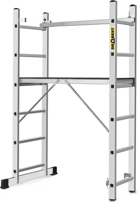 Immagine prodotto di Drabest | scaffale in alluminio, impalcatura, scala multiuso, impalcatura a scala, 2x6, impalcatura con scala portata 150 kg, in alluminio