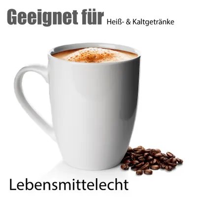 Produktbild von BigDean 12 Stück Kaffeebecher 300ml aus hochwertigem echtem Porzellan - spülmaschinengeeignet - Tassen zum Bemalen