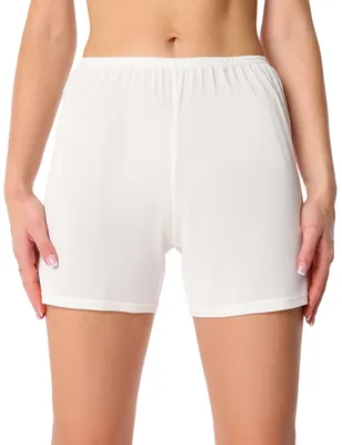 Image de Boxer court pour femme Bellivalini en viscose de soie BLV50-270 (écru, 3XL)