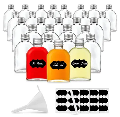 Glasflaschen 30x 100 ml mit Schraubverschluss, klar, 0,1 L