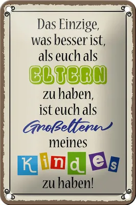 Produktbild von Blechschild Spruch 12x18cm Eltern Großeltern Kinder