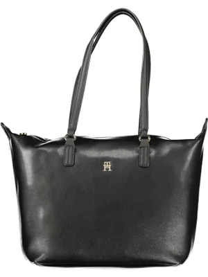 Produktbild von Elegante Schwarze Damentasche – Schultertasche mit Logo und Reißverschluss