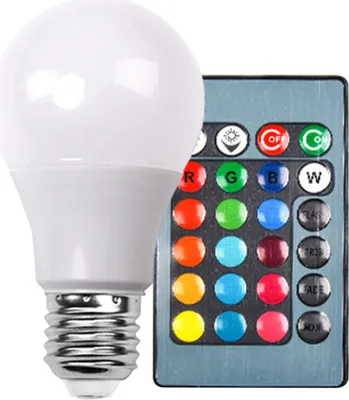 Zdjęcie produktu dla żarówka LED 10W RGB z pilotem na podczerwień AC85- 265V Żarówka LED zmieniająca kolor na imprezę domową