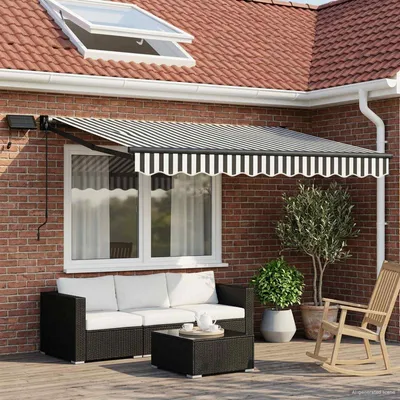 Image de vidaXL Store extensible anthracite et blanc 3,5 x 2 m