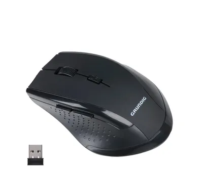 Produktbild von Grundig Kabellose USB Maus 1600 DPI Funk 6 Tasten Ergonomisch Wireless Maus Laptop PC Schwarz