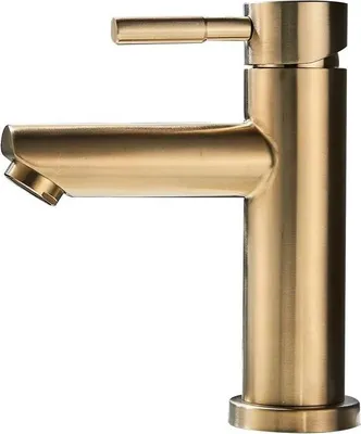 Produktbild von Waschtischarmatur, Matt Schwarz Finish, Einhebel-Design, Gebürstetes Gold