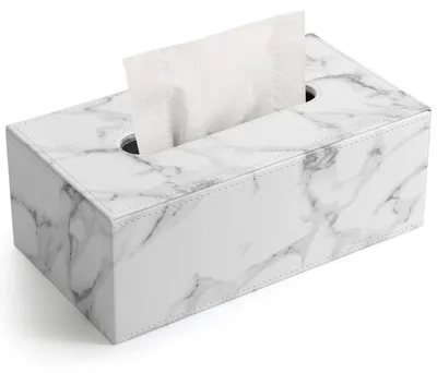 Produktbild von Kosmetiktücherbox Kunstleder Marmoroptik 25x13.5x9.5 cm
