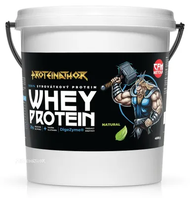 Obrázek produktu pro Proteinathor WPC80 Syrovátkový Protein CFM | 80 % Bílkovin + Digezyme | Natural | 4500 g
