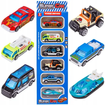 Produktbild von DK Metall-Autos Spielzeug-Set 6 Stück Kinderfahrzeuge