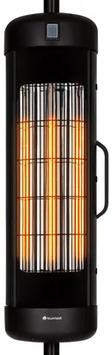 Image de Radiateur de terrasse infrarouge sur pied - Puissance de 2000 watts - Noir - Pour usage extérieur