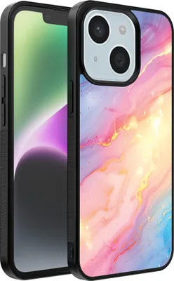 Produktbild von Smartphonica Handyhülle geeignet für iPhone 14 mit Regenbogen Glitzer Marmor Print - TPU Backcover Case Regenbogen Glitzer Marmor Design