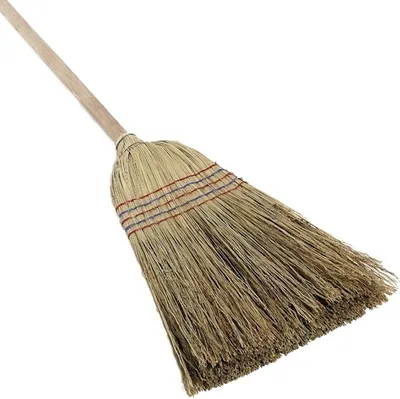 Produktbild von Besen mit 5-Naht-Qualität, aus Natur-Sorgho-Fasern, inklusive 130 cm Stiel
