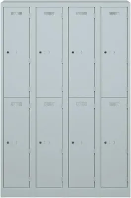 Produktbild von BISLEY Spind lichtgrau PL3050Q2645, 8 Schließfächer 120,0 x 50,0 x 180,0 cm