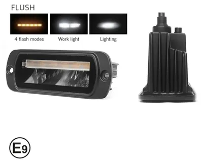 Productafbeelding van Promolink LED-combinatieverlichting met halogeen-/werklicht, voorzien van wit dagrijlicht (DRL) en waarschuwingslicht R65, voor inbouw, 4 functies