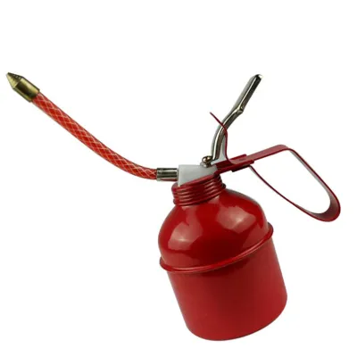 Immagine prodotto di Oliatore manuale, rosso ferro, meccanismo a leva, tubo flessibile, pompa dell'olio, 400 ml