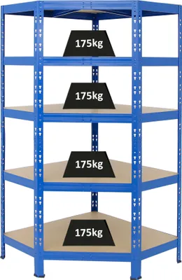 Produktbild von Eckregal Tiger HxBxT 180x90x45 cm | Fachlast 175kg | Blau