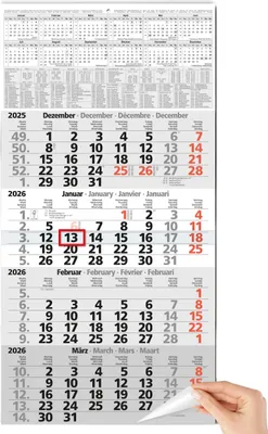 Produktbild von 4 Monatskalender 2026 Wandkalender mit Schieber - großer Monatskalender 2026 für Büro und Zuhause, Übersichtlicher Kalender 2026 Wandkalender mit Feiertagen und Schulferien, Praktische Aufhängung,