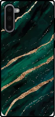 Produktbild von Smartphonica Handytasche Geeignet für Samsung Galaxy Note 10 mit Marmordruck - TPU zurück Abdeckung Fall Marmor Design - Grün Gold