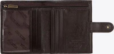 Image de Portefeuille en cuir pour homme Wittchen avec fermeture à bouton-pression, marron, cuir véritable