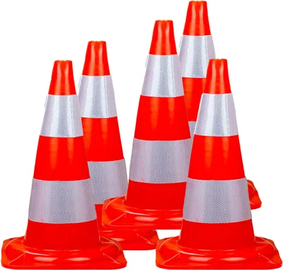Produktbild von Pylonen Verkehrsleitkegel 50cm Warnkegel Markierungshut Kegel Absperrung 5x