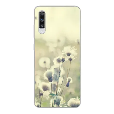 Produktbild von MuchoWow® Handyhülle Schutzhülle Hülle für Samsung Galaxy A70 Blumen - Feld - Weiß Silikon Softcase Handy Hülle - Schutzhaube