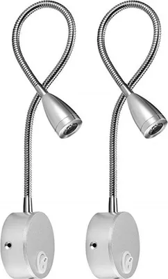 Produktbild von Nachttisch-Wandlampe, 2 Lichter, LED-Leselampe, Schwanenhalsleuchte, 3 W, 3000 K, warmweiß, Leselampe