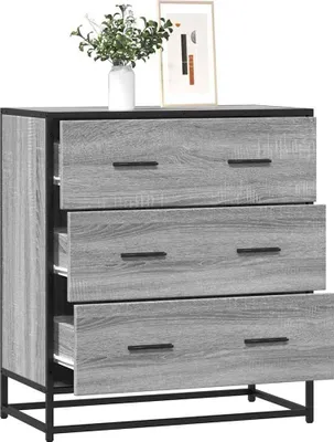 Produktbild von vidaXL Sideboard Grau Sonoma 68x35x76 cm Holzwerkstoff und Metall
