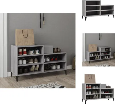 Obrázok produktu pre vidaXL Botník sivý Sonoma 102x36x60 cm Materiál na báze dreva - Regály a skrinky na topánky