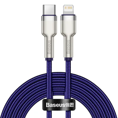 Obrázok produktu pre Baseus – dátový kábel Cafule Series Metal Type-C na Lightning, 20 W, 2 m – fialový