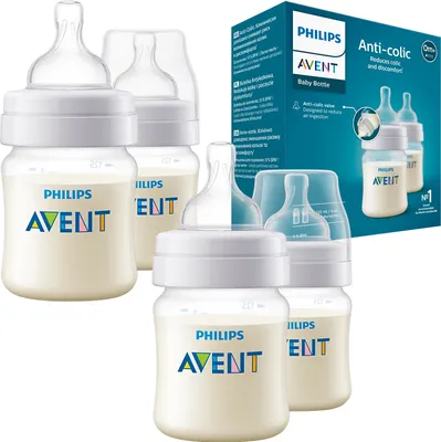 Image de Philips Avent Biberons SCY10002 125ml Lot de 4 anti-coliques sans