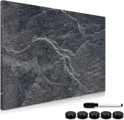 Obrázek produktu pro Magneetbord - Magnetická tabule - 1 kus - Design černého kamene - 60 x 40 cm