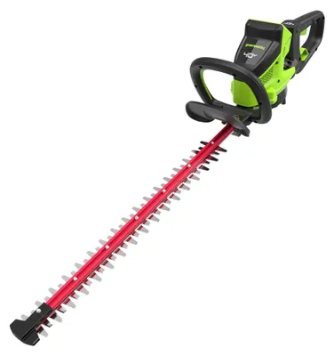Image de Taille-haie électrique sans fil Greenworks, lame double action de 66 cm, moteur sans balais